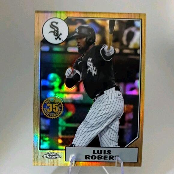 2022 Topps Chrome - 1987 Topps Baseball Luis Robert #87BC-12 Rainbow Refractor - Picture 4 of 5